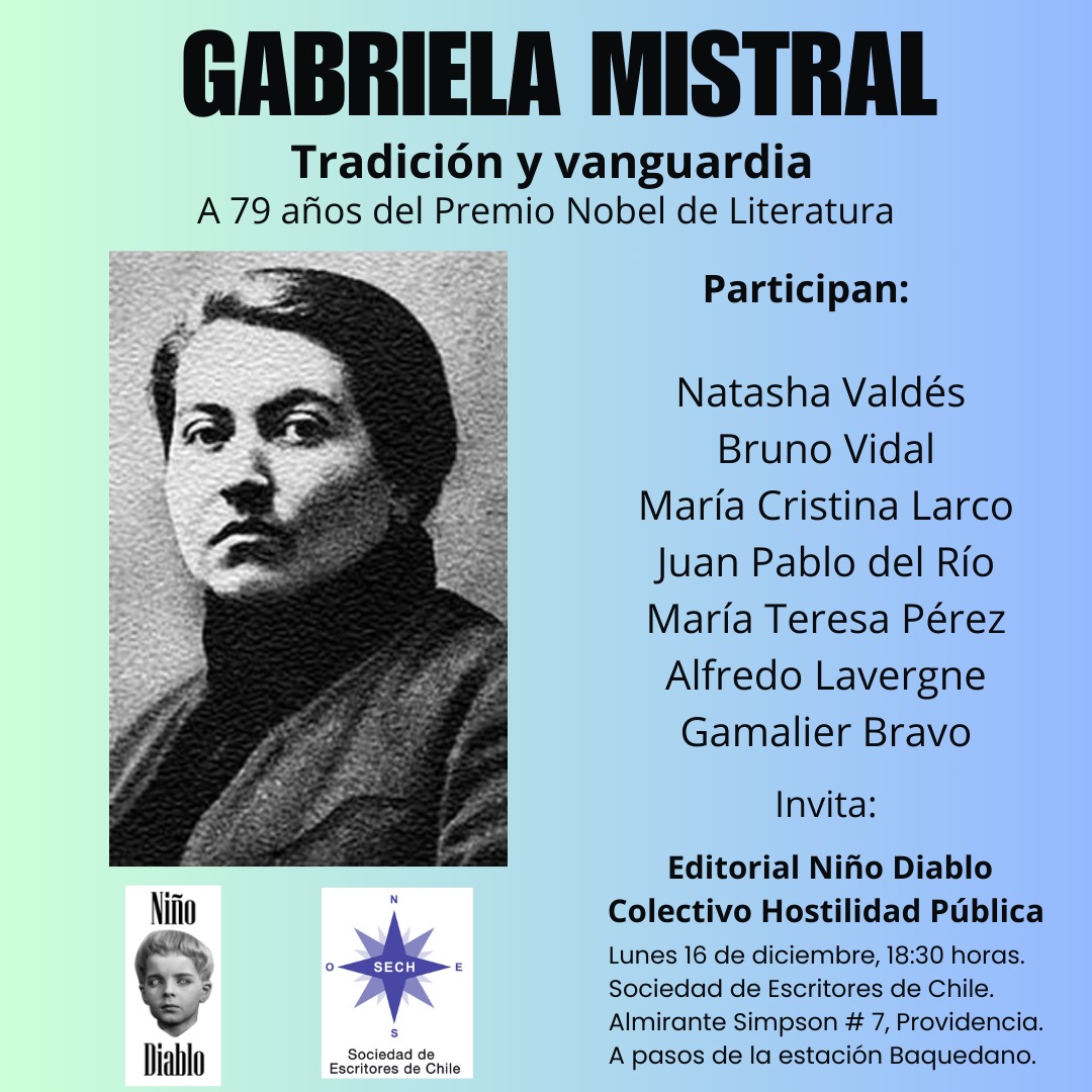 Conmemoración de los 79 años del Premio Nobel de Literatura a Gabriela Mistral Disfruta Santiago